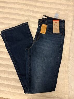 Levi's Dark Blue High-Rise Bootcut Jeans